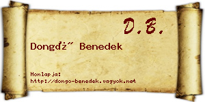 Dongó Benedek névjegykártya